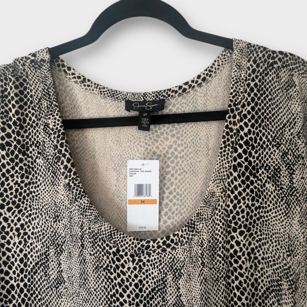NEW Jessica Simpson Plus Size Kaelin 3/4 Sleeve Handkerchief Hem Dress, size 3X - Picture 5 of 7